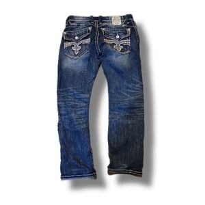 Mens dark denim Rock Revival jeans size 34